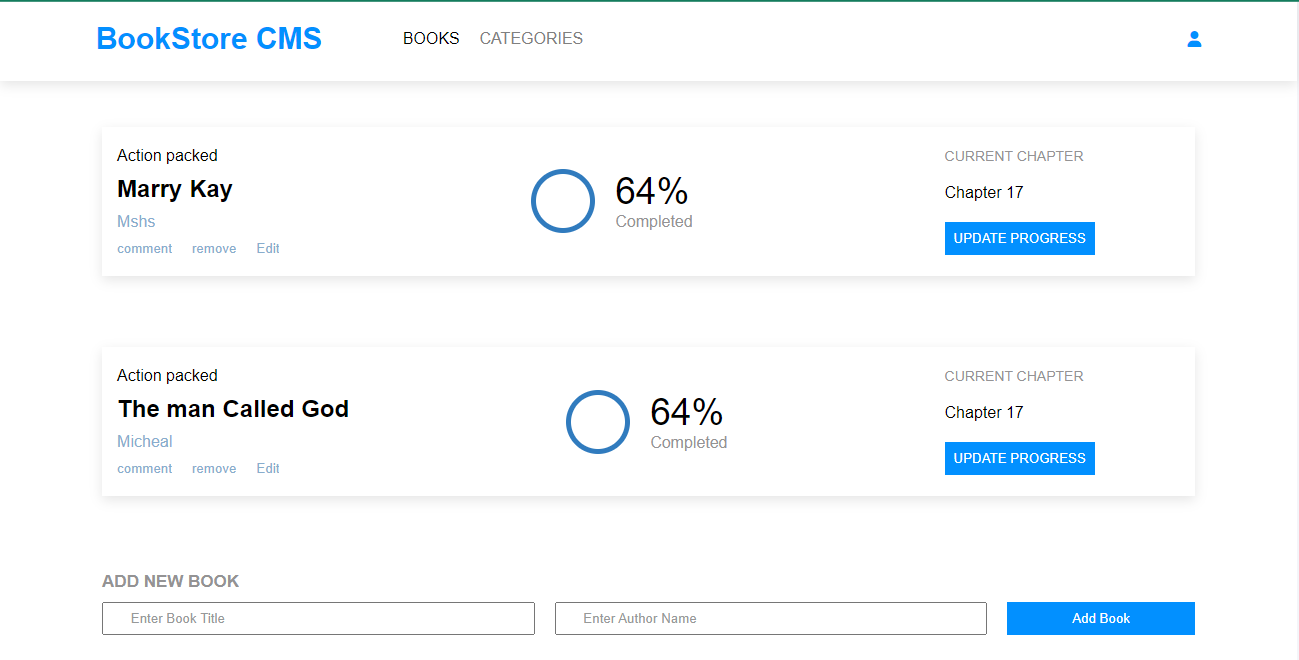 screenshot of Awesome Book<br> Website with A single-page application that allows you to display a list of added books, add a new book,s and remove a book built using React, Redux, and CSS